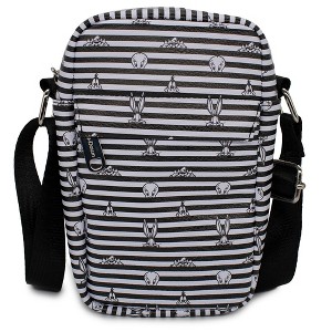 Looney Tunes Bag, Crossbody, with Looney Tunes Character Eyes Stripe, White Black, Vegan Leather - 1 of 4
