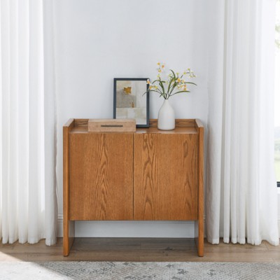 BEAFUP Walnut-color Sideboard, Buffet Cabinet with Storage, Rustic Storage Cabinet for Entryway, Hallway, Living Room, Dining Room, 33.9"×15"×31.5"