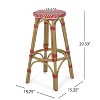 Christopher Knight Home Starla Aluminum and Wicker Outdoor Patio 29.5" Barstools Red/White/Bamboo Finish - 3 of 4