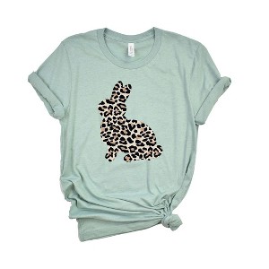 Simply Sage Market Women's Leopard Bunny Short Sleeve Graphic Tee - 1 of 3