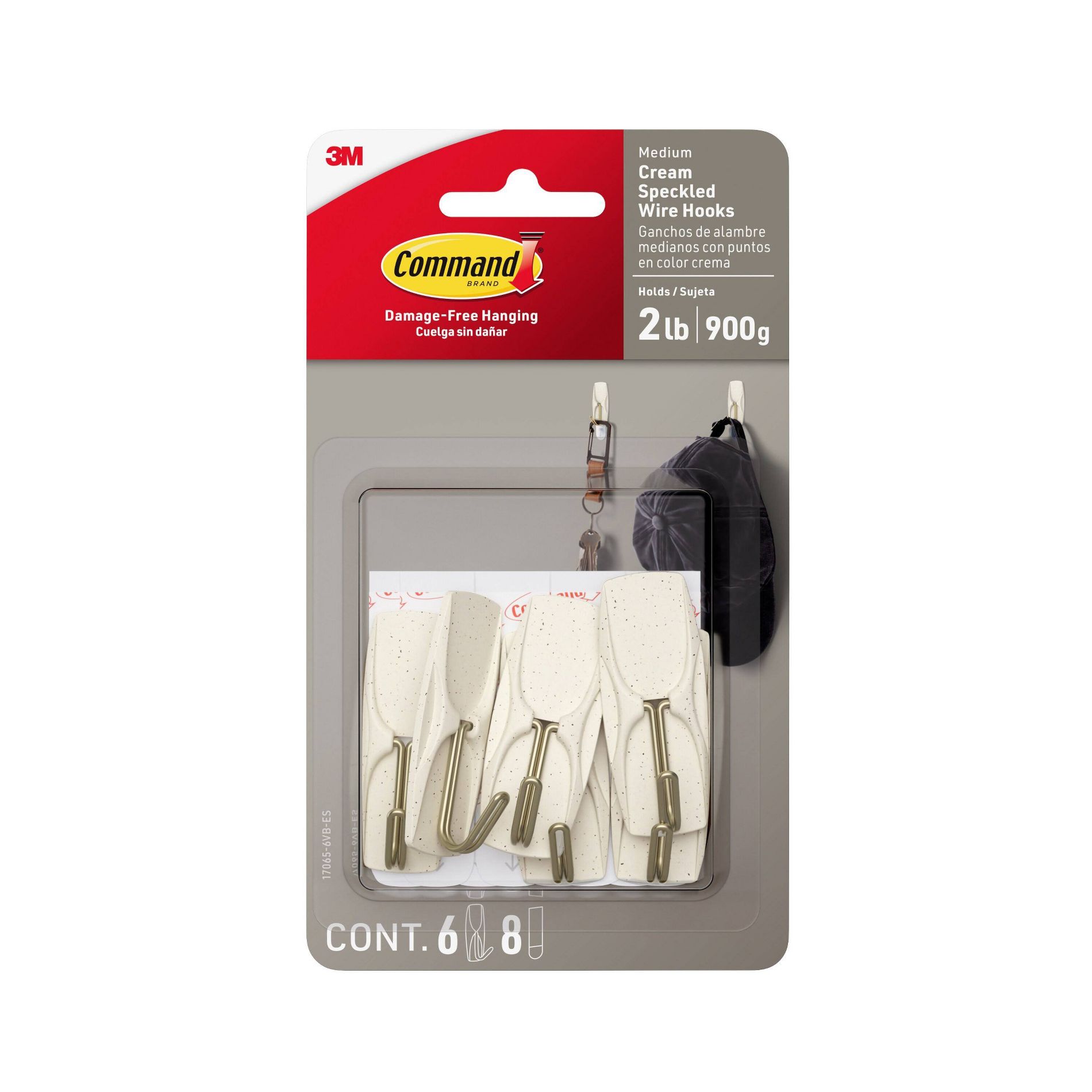 Command Damage-Free Medium 6 Wire Hooks and 8 Strips