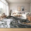 Modern Abstract Washable Area Rug - Non-Slip Low Pile No-Shedding Fade-Resistant Soft Accent Rug for Living Room Bedroom Dining - 3 of 4
