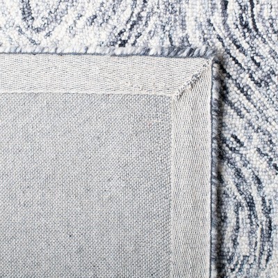 Silver Grey Hand-Tufted Wool Ikat Area Rug 3' x 5'