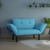 CAVINAS Loveseat Sofa with Sleek Metal Legs, Upholstered 2-Seater Sofa, Modern Futon Couch for Small Apartments, Bedrooms, Cozy Living Rooms - 2 of 4
