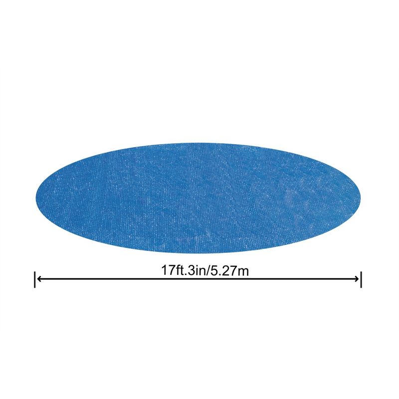 Bestway Flowclear 18 Foot Round Solar Heat Secure Pool Cover for Above Ground Swimming Pools with Storage Bag, Blue (Cover Only), 5 of 8