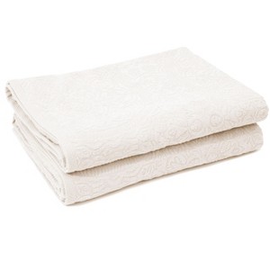 Espalma Portofino 2 Piece 40"x70" Bath Sheet 100% Cotton Floral Jacquard Design - 1 of 3
