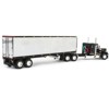 Peterbilt 359 with 36” Flat Top Sleeper and 40’ Vintage Refrigerated Trailer Black w/Chrome 1/64 Diecast Model by DCP/First Gear - 2 of 4