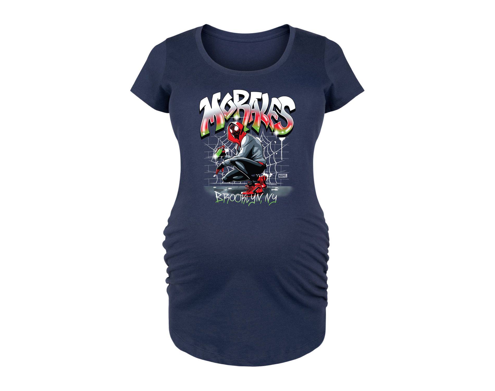 Women's Marvel Spider-man Miles Morales Spray Paint  - Navy - X-Large