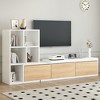 MAYEERTY 74.8''-126'' Extendable TV Stand - 3-Tier Bookshelves, Storage Cabinets, Sliding Tabletop, White - 2 of 4