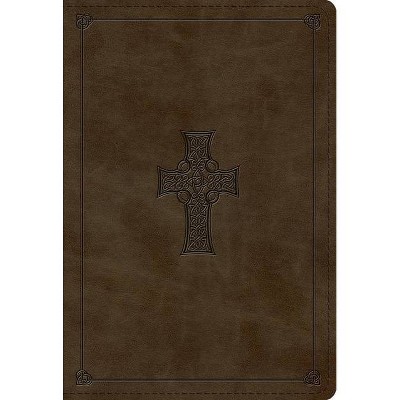 ESV Student Study Bible (Trutone, Olive, Celtic Cross Design) - (Leather Bound)