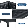 78" Leather Couch, Handmade Button Tufted 3 Seater Sofa, Chesterfield Sofa with Deep Seat and 2 Pillows, Leather Sofa for Apartment, Office, Black - 4 of 4