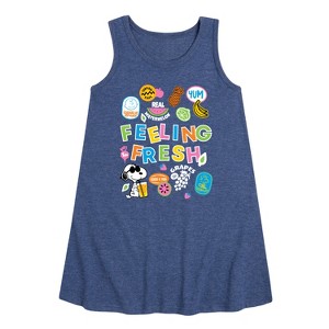 Girls' - Peanuts - Feeling Fresh Graphic Sleeveless Aline Dress - 1 of 4
