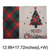 Unique Bargains Christmas Place Mats Plaid Linen Red Green Beige White 13"x17.7" 2 Pcs - 3 of 4