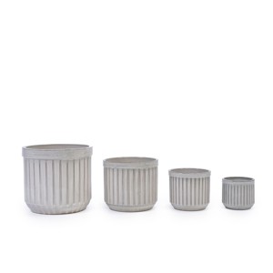 SEVOBAL Planters 4-Piece Modern Planter Pots Set, Glossy Indoor, Outdoor Frost-Resistant Garden with Drainage Holes, White, 21.1"*21.1"*19.9" - 1 of 4