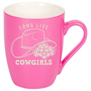 100 North Floral Western Hat 10 Ounce Pink Metallic Finish, Comfortably Fits Your Hands, New Bone China Coffee Tea Cup Mug, Long Live Cowgirls - 1 of 1