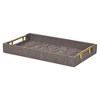 Cheung's Ausel Crinkled Gloss Pattern Tray with Gold Handles - Dark Gray - 4 of 4
