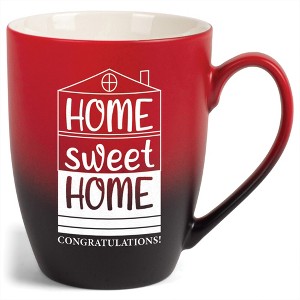 Elanze Designs 12 Ounce Ceramic Decorative Laser Engraved Giftable Novelty Tea Coffee Cup Mug Red and Black Home Sweet Home Congratulations! - 1 of 4