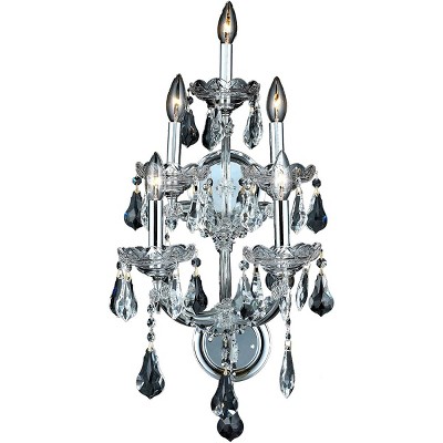 Elegant Lighting Maria Theresa 5 light Chrome Wall Sconce Clear Royal Cut Crystal