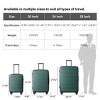 FURNIinspire Bag And Luggage Sets 3 Piece Travel Hard Shell Luggage, Lightweight Rolling Suitcases with Wheels, Green, 20.67"*11.61"*29.92" - 3 of 4