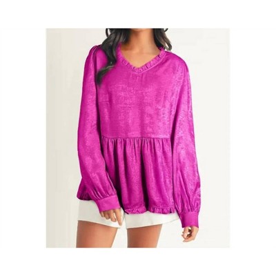 Women's Sparkling V Neck Blouse - Grace + Emma