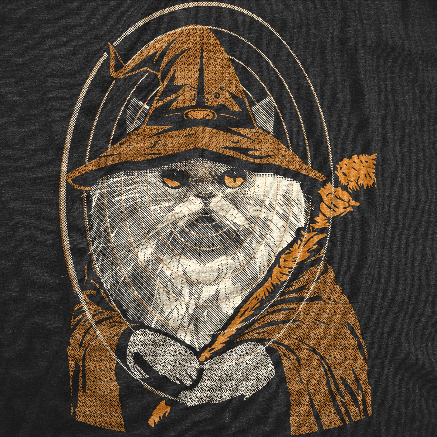 Мужская футболка Crazy Dog T-Shirts, Inc. Funny T Shirts Kitty Wizard Magic Cat Graphic Tee for Men, цвет: Чёрный — фото 2