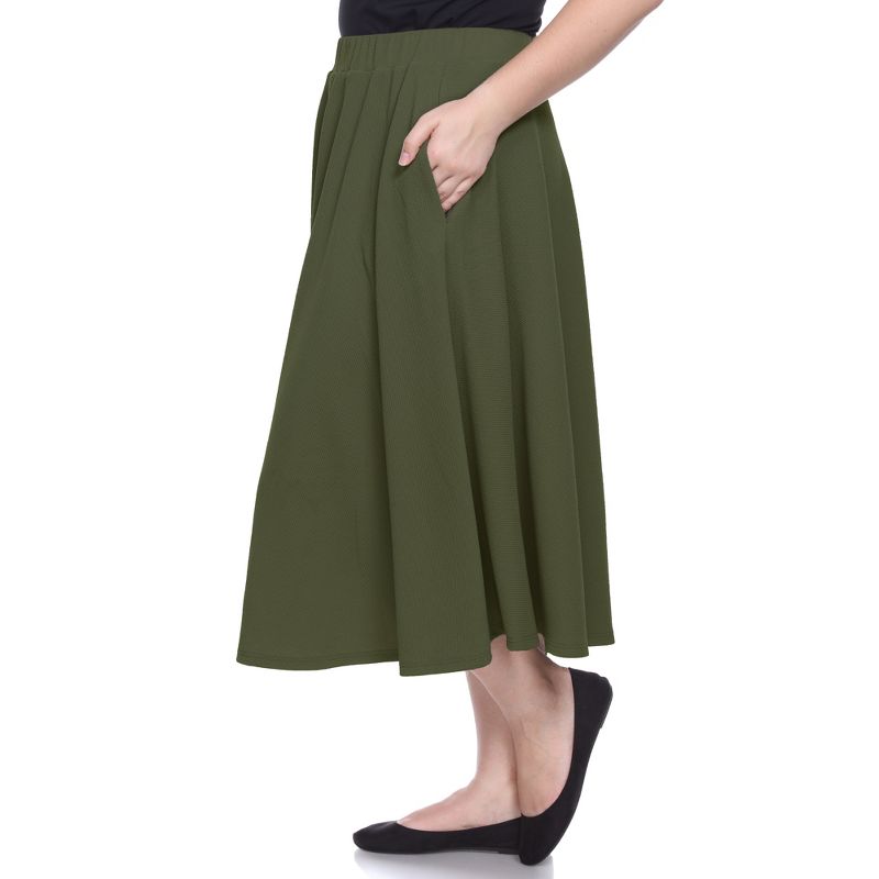 Women's Plus Size Tasmin Flare Midi Skirts - White Mark, 2 of 4