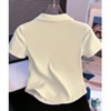 TIME HOLLOW Fitted Cropped Fishbone Polo Top - 2 of 3