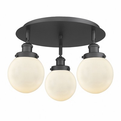 Beacon - 3 Light Flush Mount In Art Deco Style-9.63 Inches Tall and 17.75 Inches Wide