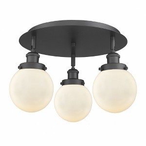Beacon - 3 Light Flush Mount In Art Deco Style-9.63 Inches Tall and 17.75 Inches Wide - 1 of 1