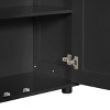 INFURNIC Decorative Storage Cabinets Two-Door Storage Cabinet with Adjustable Shelf for Bathroom and Office, Black, 29.25"*14.6"*71.25" - 3 of 4