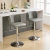 Bar Stools Set of 2, Upholstered 360° Swivel Bar Chairs Modern Bar Stools, Height Adjustable Stool with Chrome Base for Kitchen Island Home Bar - 2 of 4