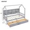 Wooden Platform House Bed with Trundle and Shelf-ModernLuxe - 3 of 4