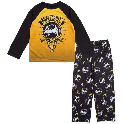 Harry Potter Hufflepuff Big Boys Pajama Shirt Pants Yellow 14-16 : Target