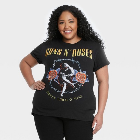 vejledning Tilslutte Koncession Women's Guns N' Roses Plus Size Short Sleeve Graphic T-shirt - Black 1x :  Target