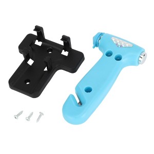Unique Bargains Car Safety Hammer with Stand 5.91"x2.91"x0.98" Blue Black 1 Set - 1 of 4