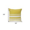 HomeRoots 18" Yellow And White Striped Cotton Throw Pillow - 3 of 4
