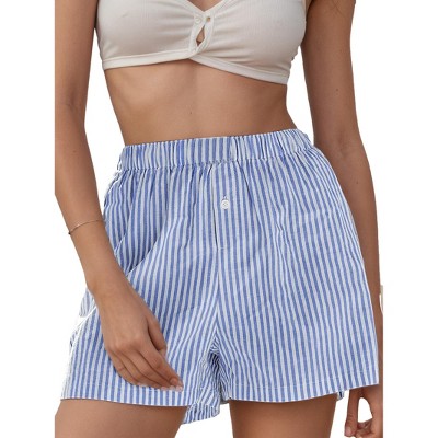 Shorts for Women Summer Casual Lounge Beach Bottoms Pajama Plaid Boxer Shorts