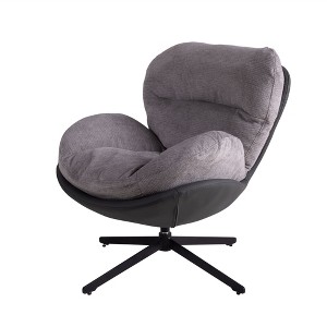 NicBex Chenille Swivel Accent Chair,Upholstered Swivel Living Room Chairs with High Backrest and Metal Base,Accent Chairs for Living Room - 1 of 4
