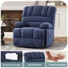 Lirago,Swivel Rocking Recliner Sofa for Adults - Blue Fabric with Adjustable Recline Positions - 4 of 4