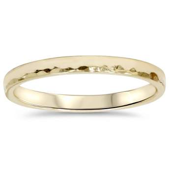 Pompeii3 2mm Hammered 14K Yellow Gold Band