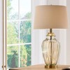28.5" Golden Gaze Glass Table Lamp – Antique Bronze with Linen Shade - 2 of 4