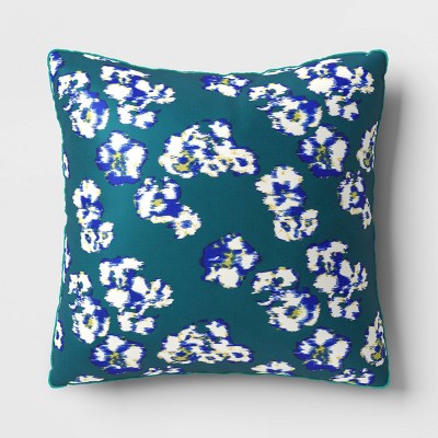 Square Floral Pillow Teal - Threshold™