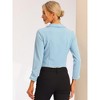 INSPIRE CHIC Women's Regular Fit Notched Lapel Ruched Sleeve Business Crop Blazer - 4 of 4