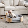 Pascual Pet Sofa Bed With Washable Velvet Cushion And Bent Wood Back - 3 of 4