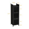 VYNXARIA Modern Dark Green Three-Tier Glass Door Storage Cabinet - 4 of 4