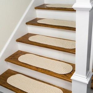 Colonial Mills Milton Houndstooth Tweed Stair Treads - Sand 8"x28" (SET 4) - 1 of 1