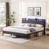 Sapphtopaz Upholstered Platform Bed Frame with Storage Headboard, Heavy Metal Slats & Noise-Free for Modern Bedrooms, Adults & Families - 4 of 4