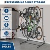 Bike Storage Rack, 5 Bike Storage Garage, Adjustable Height, Space Saving, 5 Garage Wall Storage for Front Yards, Backyards, Basements - 4 of 4