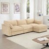 L-Shaped Sectional Sofa with Footstool, 3-Seater Sofa with Pull-Out Storage Drawers, Upholstered Chenille Sofa with Cushion-Coolbibila - 2 of 4