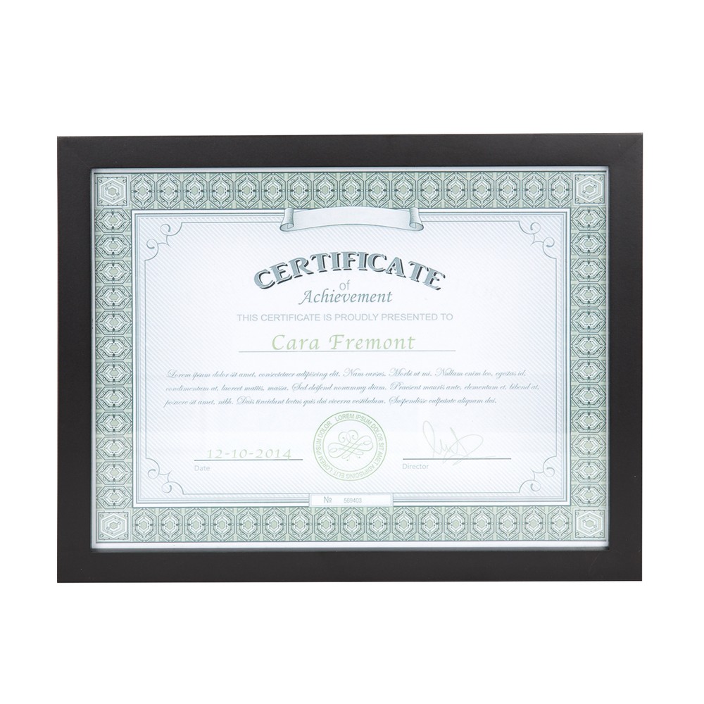 Photos - Photo Frame / Album  8.5" x 11" Gallery Document Frame Black - DesignOvation: Modern Style, Wall Mount, MDF Material(Set of 4)